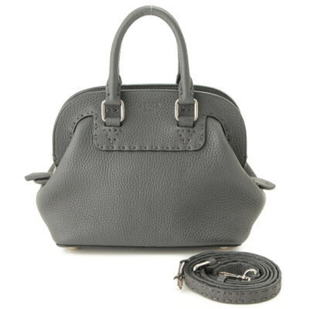 Fendi Selleria Mini Adele Handbag Dark Grey